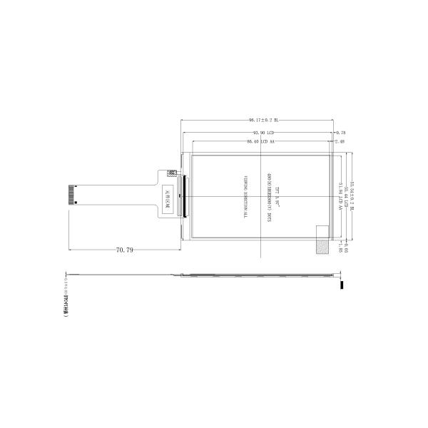 3.97 Inch Ips TFT Display Mipi Dsi Interface 480x800 With ILI9806 Driver IC