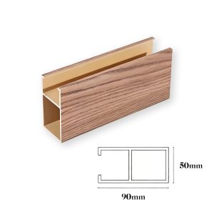 B1 Flame-Retardant WPC Cladding Panels Ceiling 50*90mm Weather-Resistant UV-Protected Timber Tube