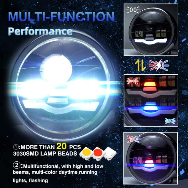 5.75 Inch Motorcycle Headlight Assembly with 6500K Color Temperature and Aviation Aluminum Parts for Long Lifespan