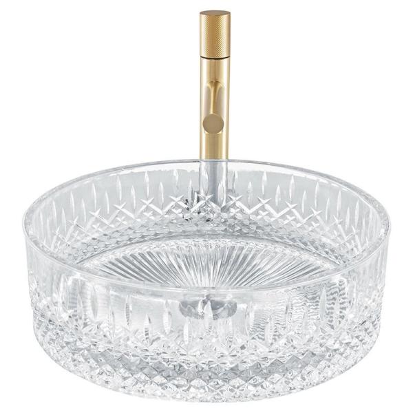 Transparent Crystal Glass Vessel Basins Ice Prism Countertop Sinks