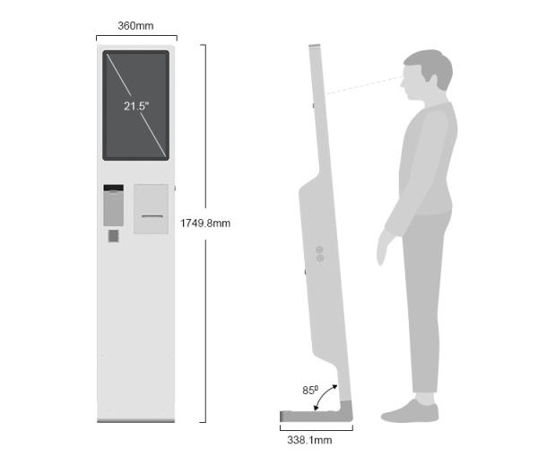 21.5 Inch Touch Screen Self Service Payment Kiosk For Restaurant