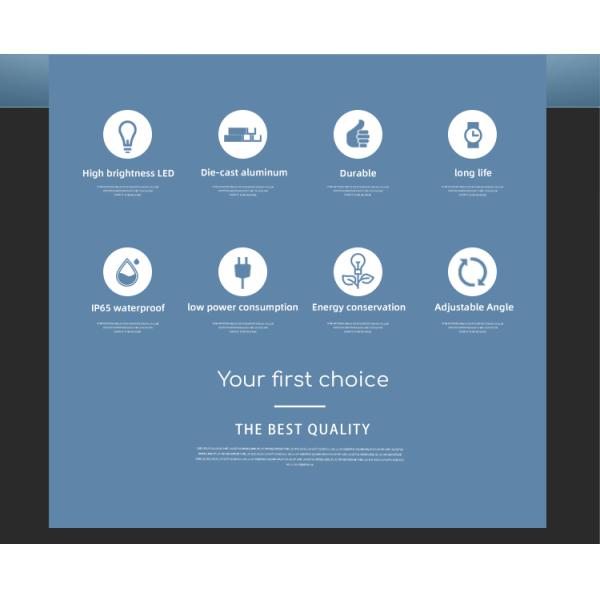 luz de luz de 150W LED IP65 resistente al agua AC160-265V 170lm/W aluminio de color gris