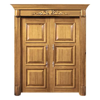 Anti UV Solid Wood Entrance Doors MDF Board Waterproof 210cm Height
