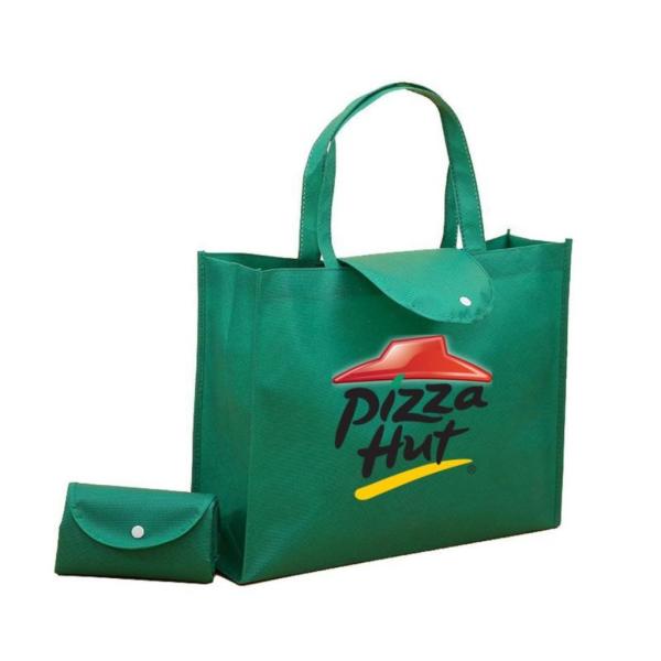 Fold Away Reusable Collapsible Shopping Bag PP Non Woven Custom Logo