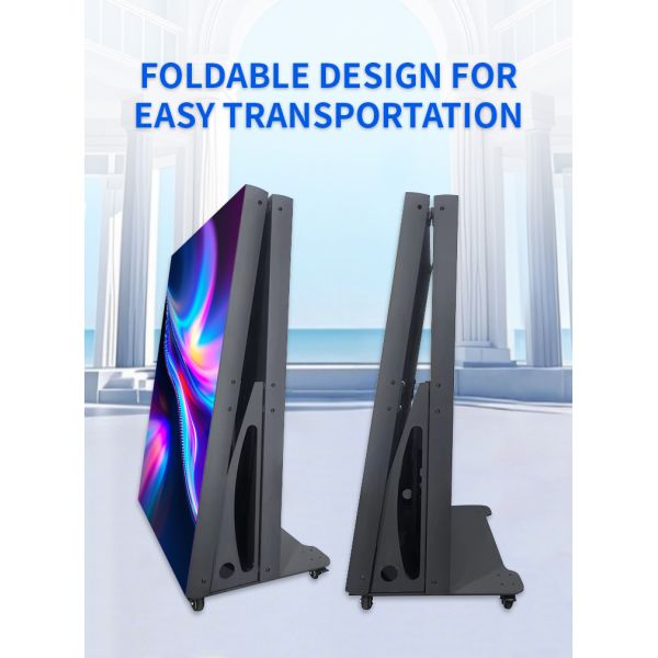 P2.5 Foldable LED Poster Display Portable Roll Up Video Screen Free Standing Advertising Signboard Kiosk for Events OEM
