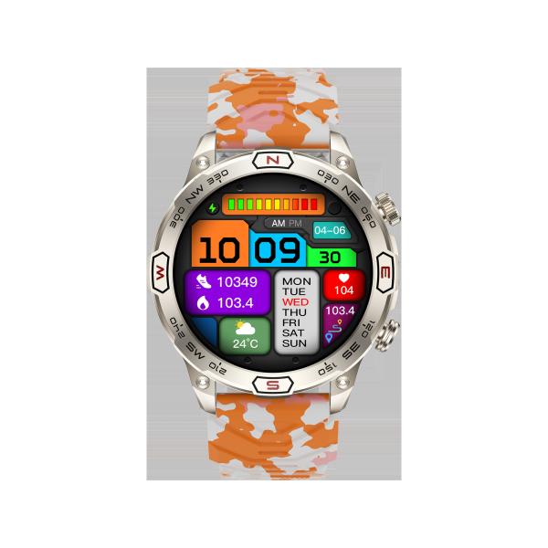 Round Shape Smart Watch with AI Voice Assistant Bluetooth Call Altitude Pressure Compass and Health Monitoring