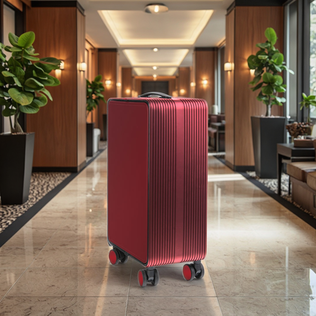Front Opening Travel Luggage Suitcase Modern Aluminum Smart Spinner Hard Side Luggage