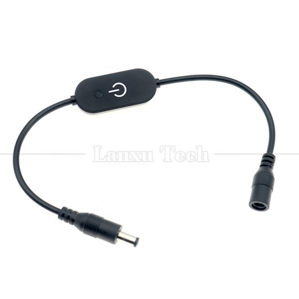 12V Hombre a Mujer 5.5x2.1 Barril Jack DC Power Led Dimmer Switch Cable para luz LED