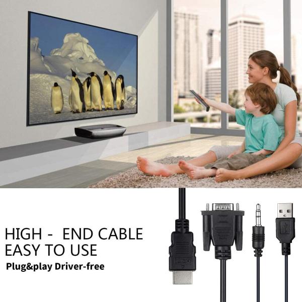 1.2M 4ft 3.5mm Plug 1080P 1080i VGA To HDMI Adapter