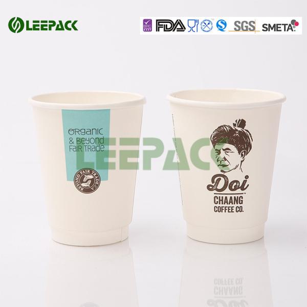 Popular 16oz disposable coffee cups , Hot Milktea double Wall Paper Cups 500ml Capacity for hot drink with logo