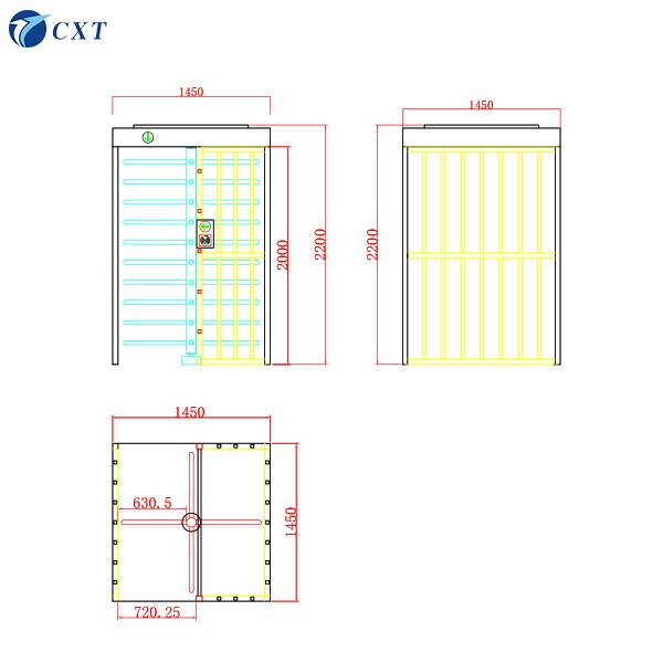 Anti Climbing Full Height Turnstile High Strength Standard For Outdoor C1701F-90