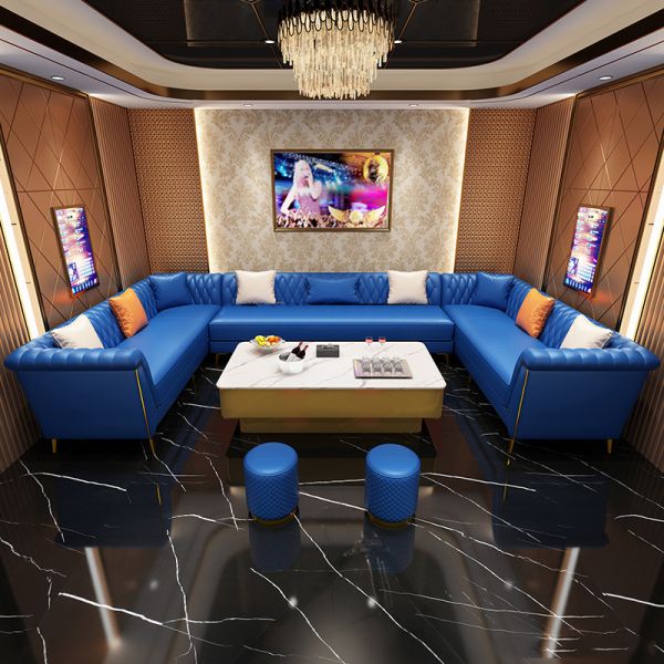 Custom Modern Leather L Shape Sofa bar Lounge Furniture Nightclub U Shape Restaurant Booth Seating Light Luxury bar Furniture