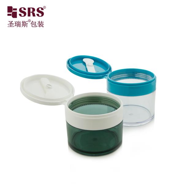 PETG003 100g 120g 150g 200g 250g Injection Custom Semi-transparent Color Plastic Body Scrub Jar Spoon With Magnet