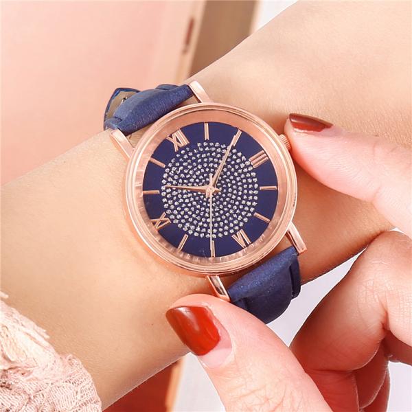 3BAR Waterproof Women Quartz Wrist Watch , 230mm Leather Band Quartz Watch