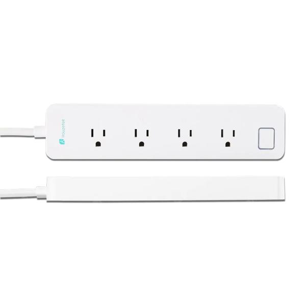 White Wifi Smart Power Strip , Tuya US Standard Timing Switch Smart Home Surge Protector