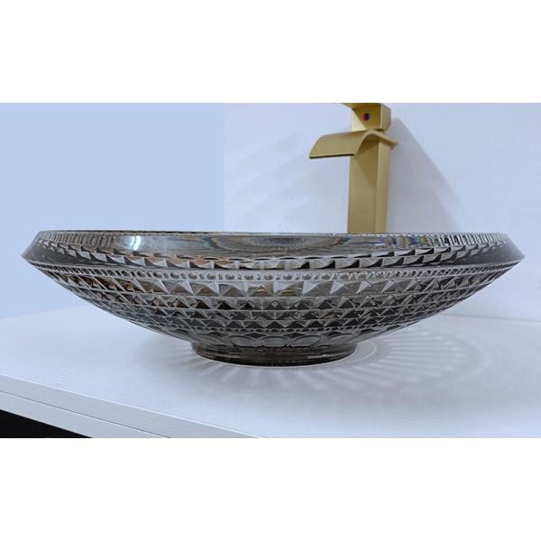 Прозрачный мелкий таз мытья современный вокруг Bathroom раковины шара 19mm черного