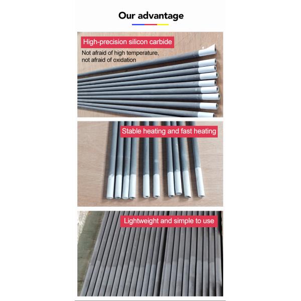 1600C High Purity Silicon Carbide Rod SiC Heating Elements with Long Service Life for Electronics Industry