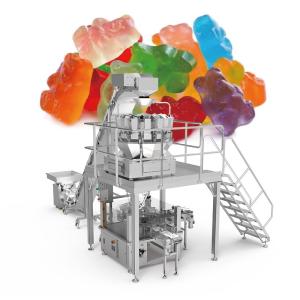 オートマティックナッツチップスゴムキャンディーズジッパーバッグ ポッチパッキング マシン 多頭秤システム