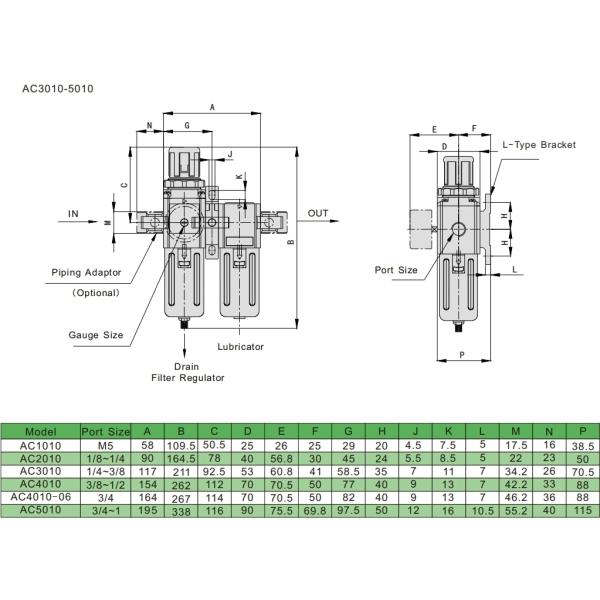 SMC Air Preparation Units AC4010-04 Filter Combination G1/2