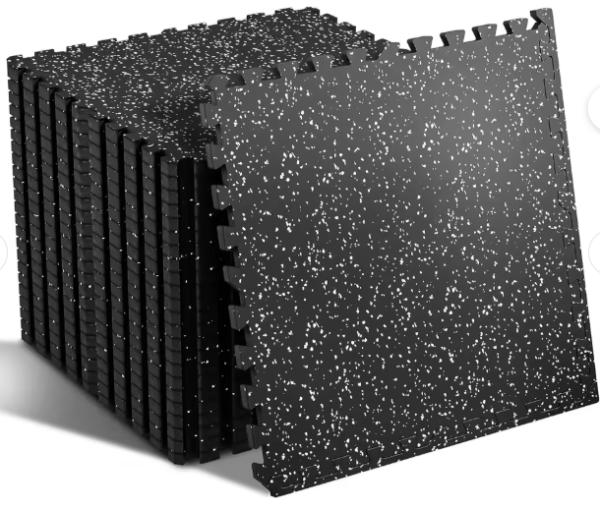 Interlocking Rubber Gym Floor Tiles 1000x1000mm Shock Absorbent