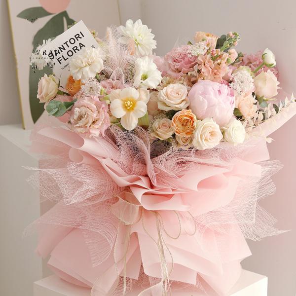 Florista Wrapping Paper Rainbow Mesh Roll Weather Resistant do poliéster 50cmx5yards