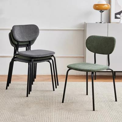 Stacking Velvet Or Leather Dining Chair With Metal Legs Adjustable