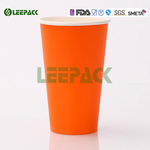 Eco Friendly Disposable Hot Drink Cups 500cc Decorative Disposable Coffee Cups