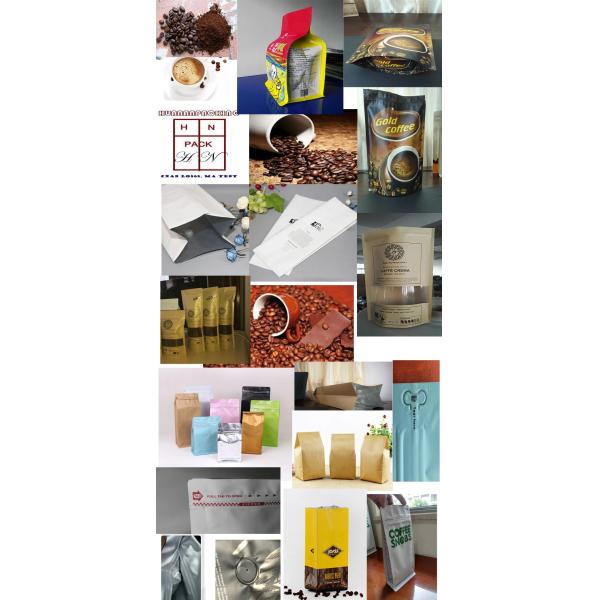 Напечатанный кофе упаковывая прокатанные мешки плоского дна