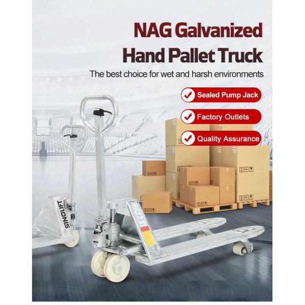 Sinolift China NAG Diseño de trabajo pesado galvanizado y acero inoxidable pallet de mano jack o camión