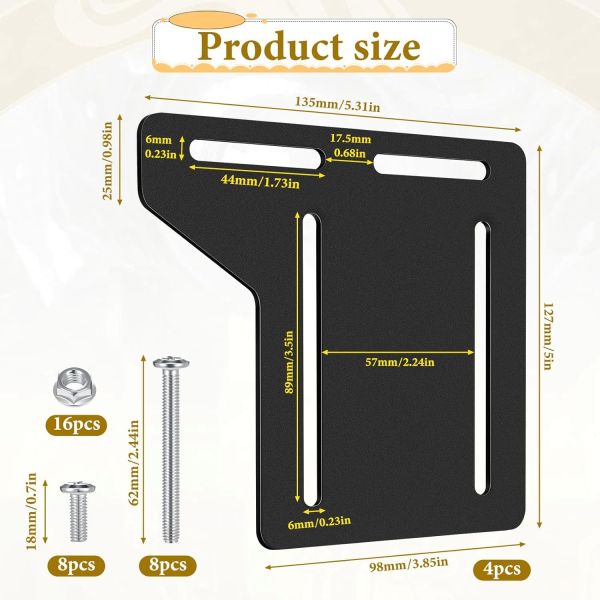 Bed Frame Brackets Adapter for Headboard Heavy Duty Bed Frame Brackets Queen Bed Modification Adapter Kit