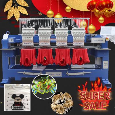 Tajima/happy/swf type 4 head embroidery machine cap/tshirt/flat/chain stitch computer embroidery machine with 10 year