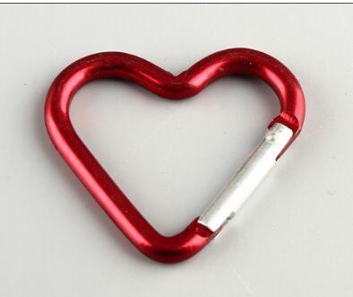 Heart Shaped Assorted Color Aluminum Carabiner Aluminum Snap Hook
