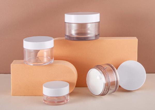 Refillable 250ml Cream Jar , Clear Plastic Pet Jars Heat Resistance