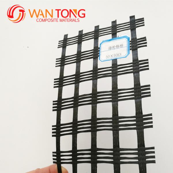 CE/ISO9001 Approved 25-200kn/m Road Construction Uniaxial Biaxial PVC Coated Polyester Geogrid Mesh