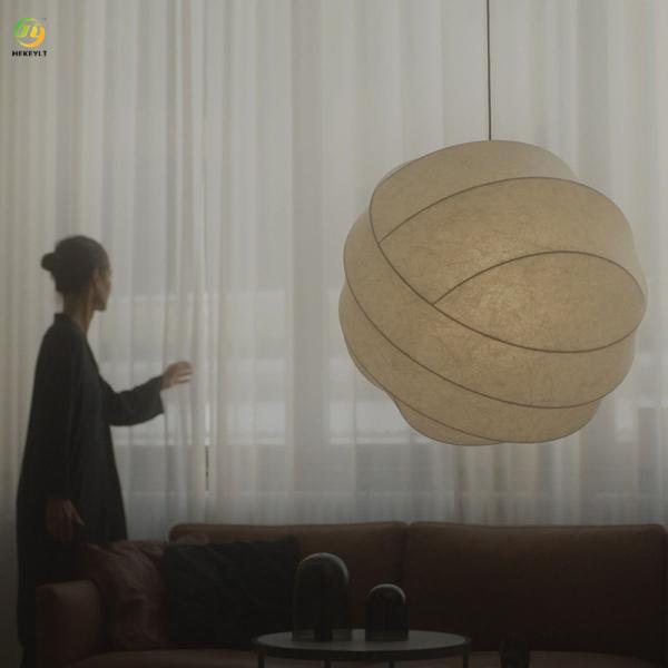 Lustre en soie simple de Wabi-Sabi pour la salle à manger de chambre à coucher de salon