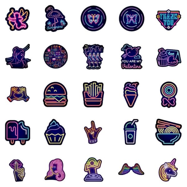 Personalized Neon PVC Kiss Cut Stickers Decals For Home Luggage