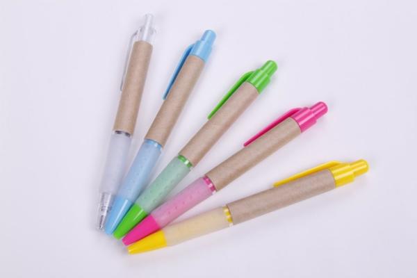 OEM custom design of promotional recycled pen with Rubber Grip paper pen