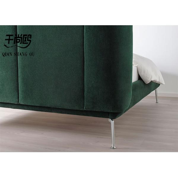 Simple Fabric Cushion Platform Bed Frame with Wing Board Backrest