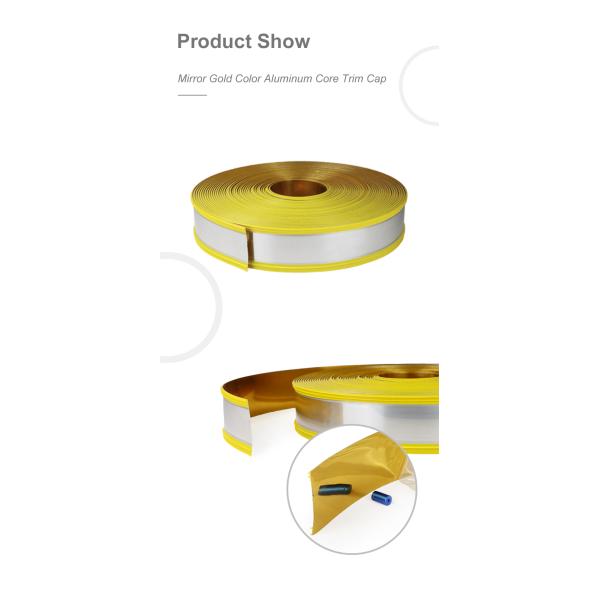 65mm Waterproof Mirror Gold  Aluminum Core Channel Letter Trim Cap Profiles