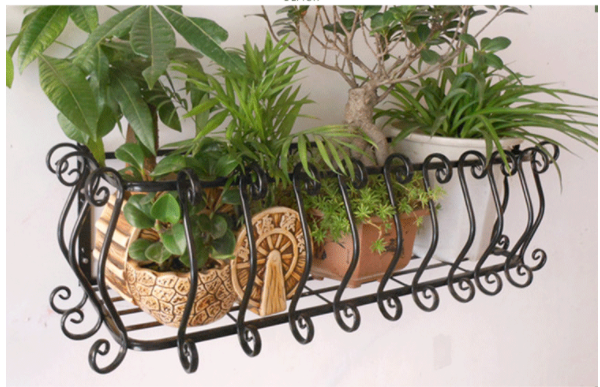 Corrosion Resistant Balcony L60cm Metal Flower Stand