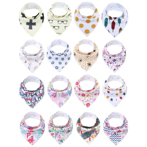 24 Months Organic Cotton Drool Bibs Unisex Newborn Bibs With Adjustable Snaps