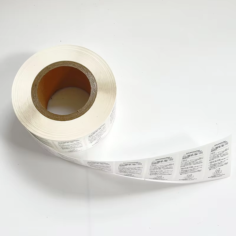 China Factory Custom White Vinyl Label Waterproof Makeup Remover Cosmetic Skincare Perfume Label Sticker Roll