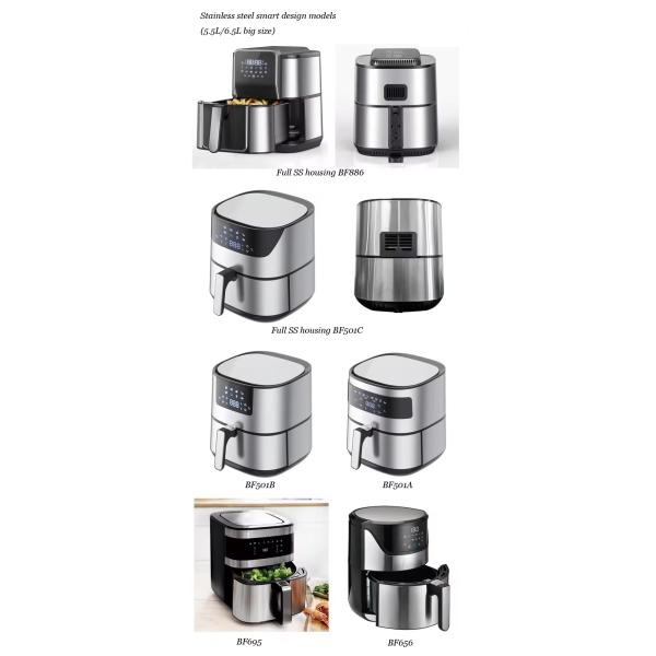 Friture à air tactile numérique en acier inoxydable de 5L Foyer Petit Smart Square Friture à air électrique saine pour le ménage