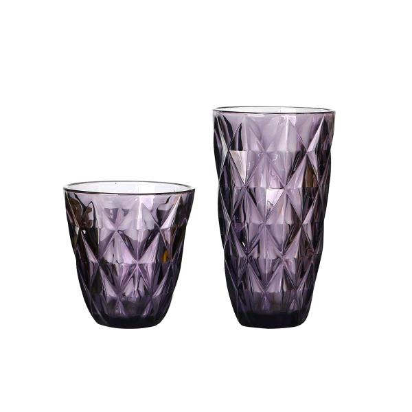 380ml Solid Purple Crystal Highball Glasses CE Approved For Drinking