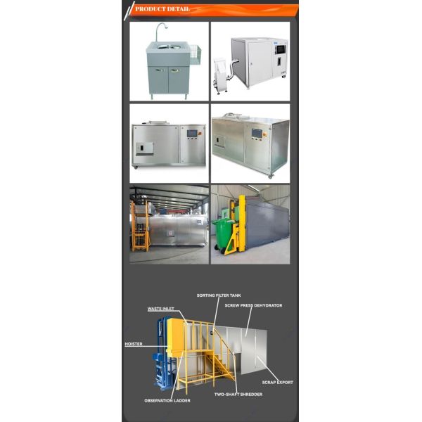 Food Waste To Fertilizer Recycling Drying Digester Compost Dewatering Machine Disposer Shredder
