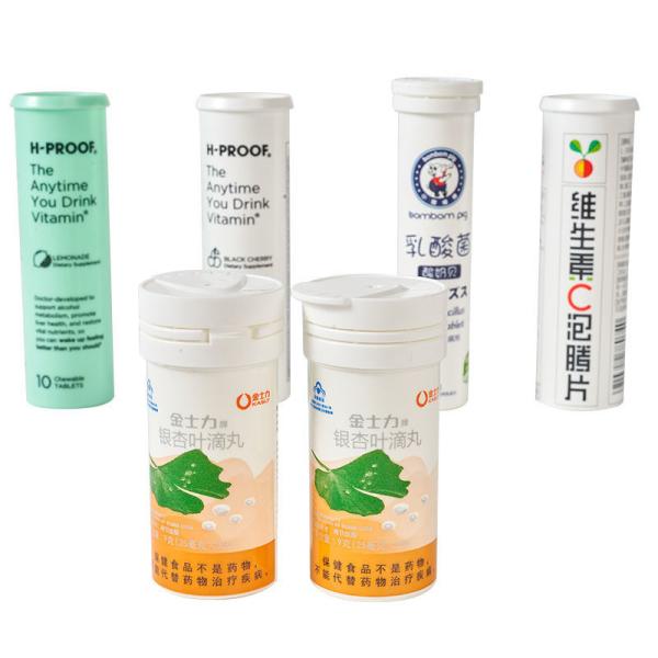 Effervescent Tablet Tube Replacement Bottle with Cap and Advanced Injection Molding