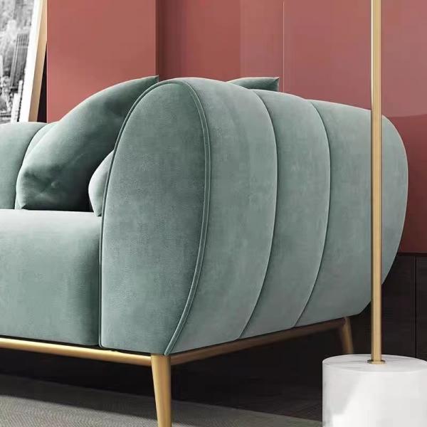 Modern Interior Green Velvet Sofa For Star Hotel Room Reception