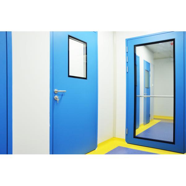 Single-person stainless steel cleanroom door with visual window closer with sterile low fingerprint for cleanrooms of pharmaceutical/food/lab