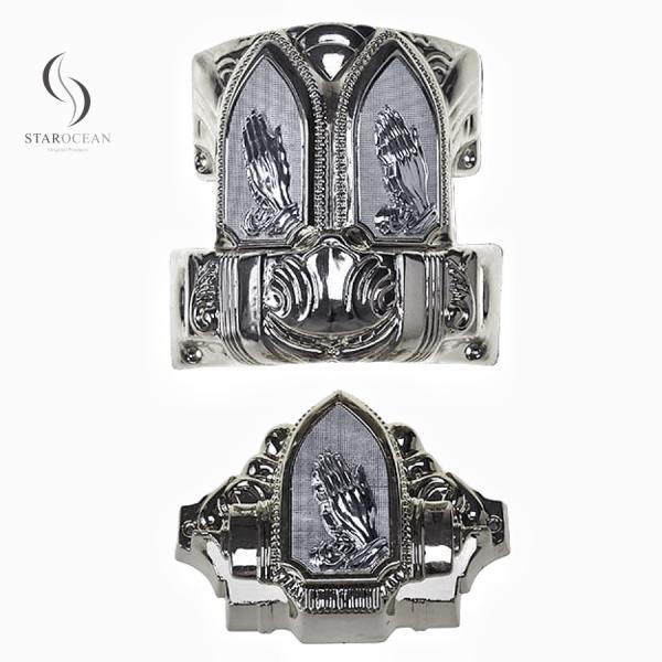 Высококачественный пластиковый серебряный уголок гробницы погребальные украшения оптом 20#S