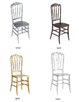 Gold Banquet Royal Resin Wedding Chairs Fireproof with Cushion